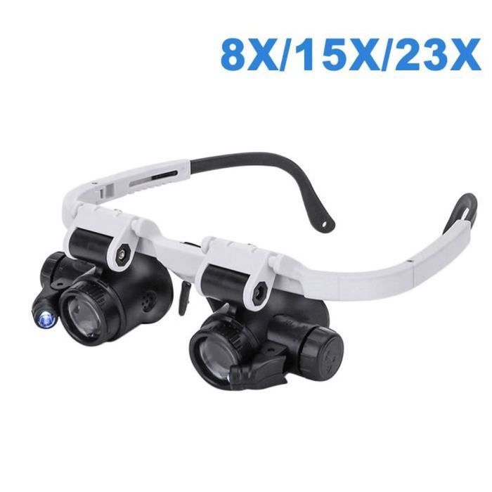Loupe Lumineuse Meiyan 8X/15X/23X - Avec 2 LED - Pour Réparation Montres, Soudure, électronique - Pliable