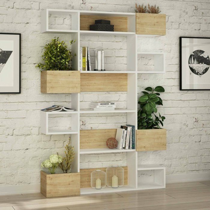 Dmora - Bibliothèque Artich 120 x 25 3 x h171 cm blanc chêne Panneau effet bois Dmora - Bibliothèque Artich 120 x 25 3 x h171 cm blanc chêne Panneau effet bois