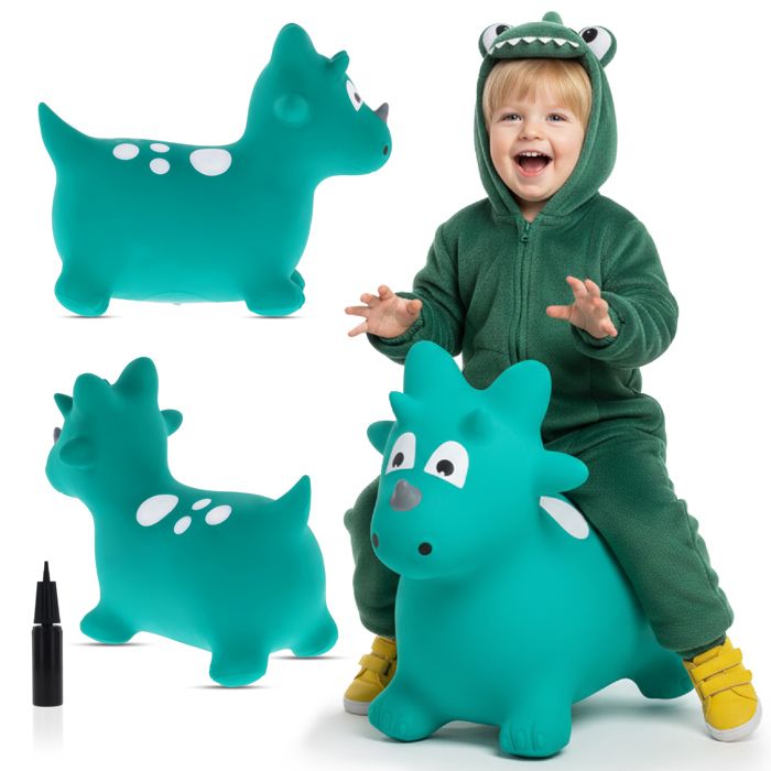 Animal sauteur gonflable Jouet à sauter Dino Vert de 12 mois