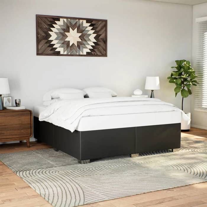 vidaXL Cadre de lit sans matelas noir 200x200 cm similicuir 3284572