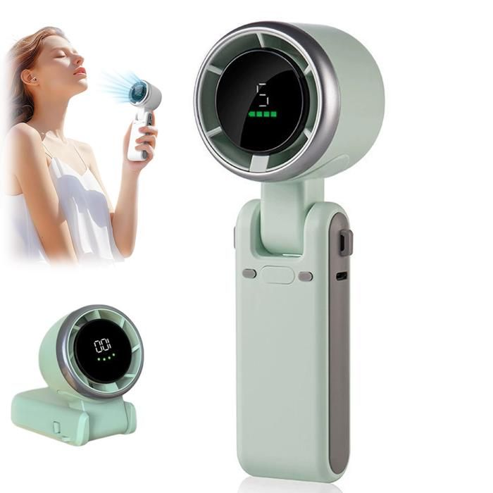 Ventilateur portable turbo amélioré technologie de ventilateur et affichage numérique mini ventilateur portable（Verte） - Unbranded
