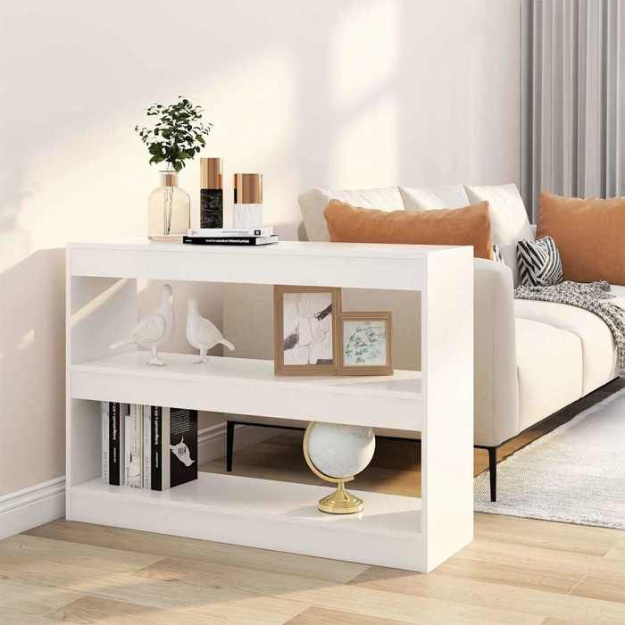 Prix bas - Bibliothèque-Meuble étagère/Séparateur de pièce - Blanc 100x30x72 cm （449646469730)
