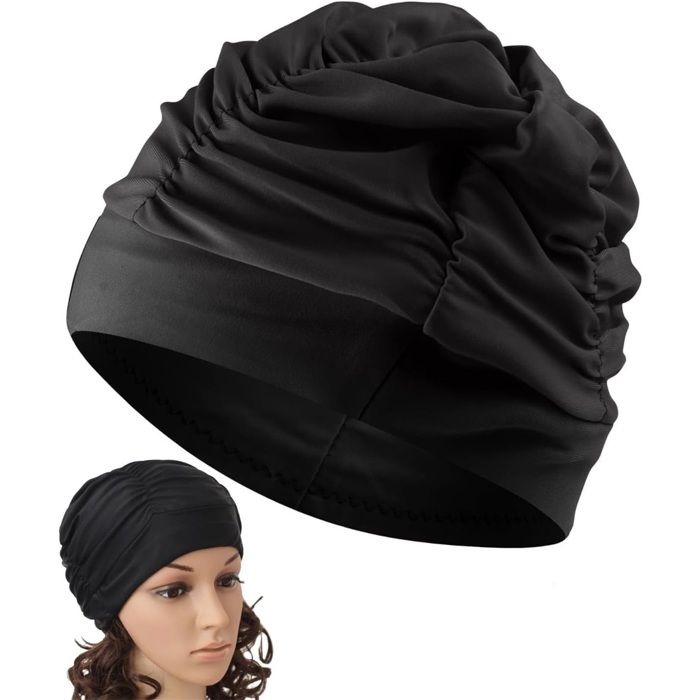 1 pièce Bonnet de Bain Femme Bonnet de Bain Nylon Tissu surdimensionné Bonnet de Bain Cheveux très Longs et épais Keeping Hair Style