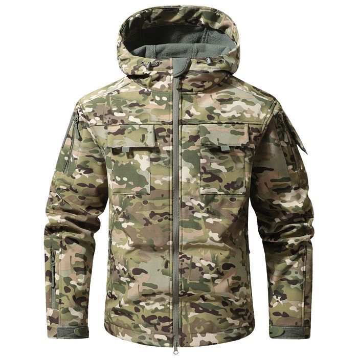 Veste Camouflage Homme Trademark Brooklyn - Taille L, Gris (Occasion Très Bon état, Style Bomber)