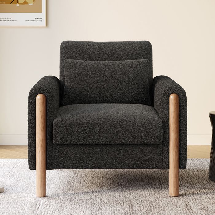 Fauteuil de Salon Fauteuil Confortable en Tissu Bouclette Style Scandinave pour Salon Chambre 87 x 83 x 88.5cm Gris foncé Fauteuil de Salon Fauteuil Confortable en Tissu Bouclette Style Scandinave pour Salon Chambre 87 x 83 x 88.5cm Gris foncé