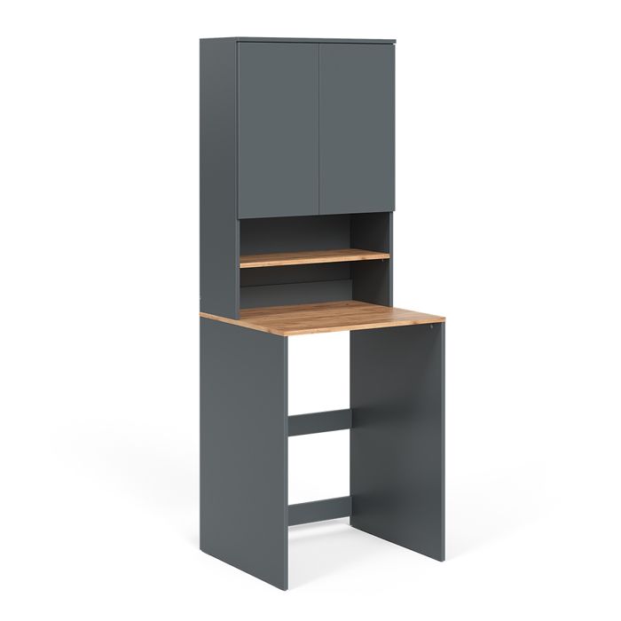 Armoire machine à laver Viktor 68x88.2cm 2 pièces avec étagère Anthracite/Chêne de force doré Vicco 56187