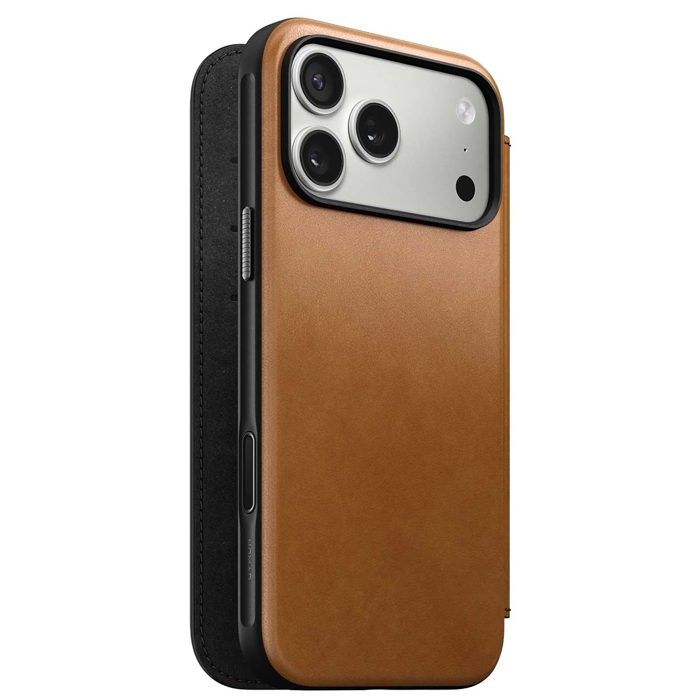Étui Portefeuille - NOMAD - iPhone 17 Pro Max - Cuir pleine fleur - MagSafe - Marron clair