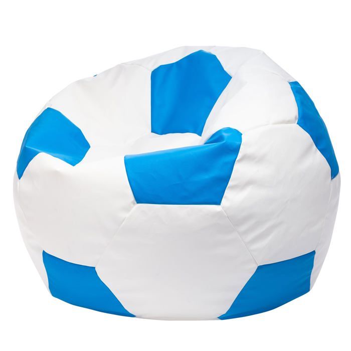 Football Pouf M en Simili Cuir Pouf Fauteuil Gaming Enfant 65x45cm Bleu Clair - Ecopuf