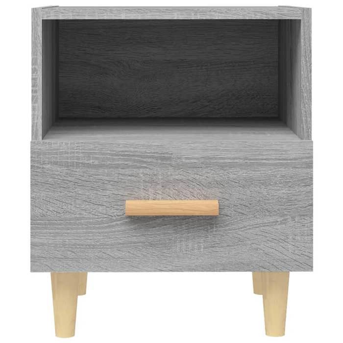 Table de chevet scandinave - vidaXL - Sonoma gris - 40x35x47 cm - Bois dingénierie - Bois deucalyptus massif