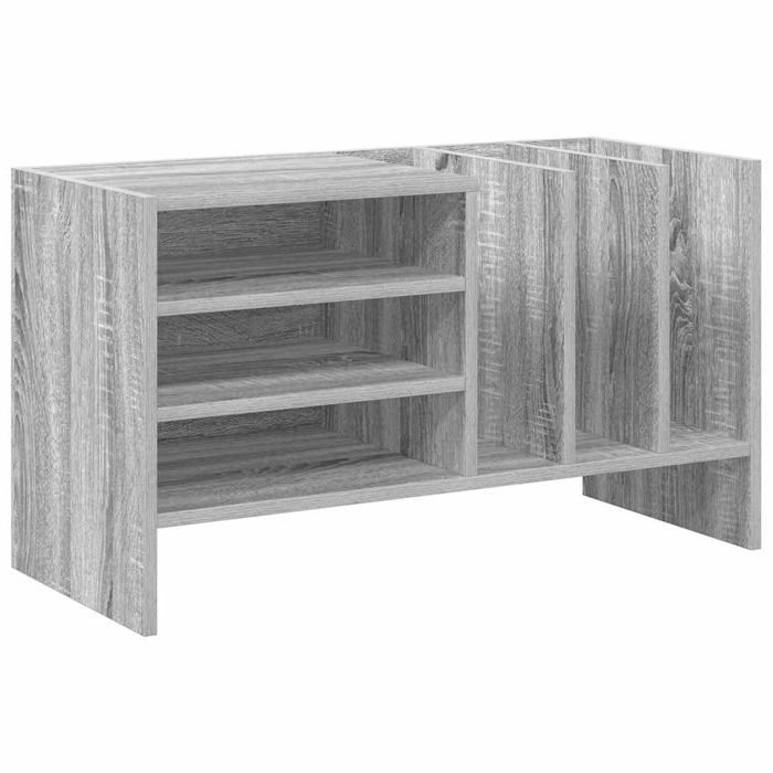 Meuble à vinyles - vidaXL - Gris Sonoma - 785 x 35 x 45 cm - Bois dingénierie - 6 étagères - Facile à entretenir