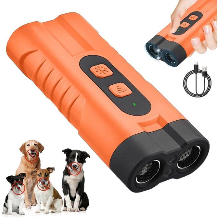 Dispositif anti - aboiements pour chiens - Répulsif ultrasonique - Appareil rechargeable avec 3 - Idéal pour le dressa