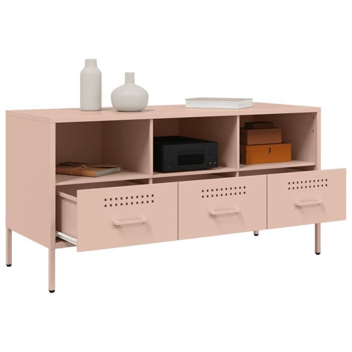 NEUF Armoire TV - Rose - Meuble TV - TABLE TV - rose 1005x39x505 cm - acier TT4699