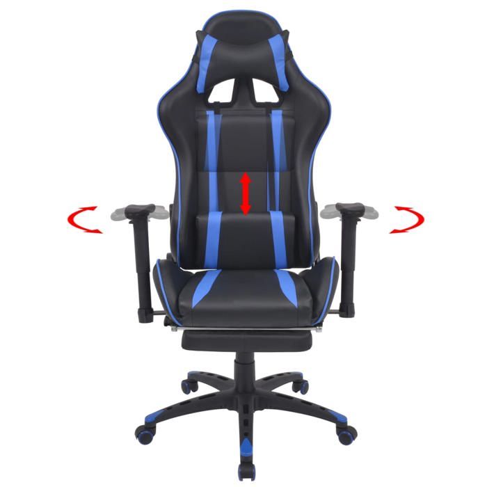SALE 2026Chaise de travail/À Domicile Bleu - Chaise de bureau inclinable avec repose-pied Bleu70x71x(126-136)cm 23.5 Kg 884807