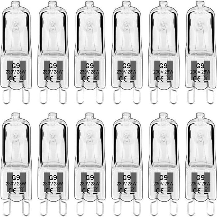 Ampoule LED G9 Ampoule Halogene G9 28W 230V 350LM 2700K Blanc Chaud Dimmable G9 Ampoules Capsule pour Lustres Lot de 10