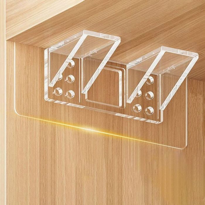 Supports détagères adhésifs - Unbrand - Lot de 6 pièces - Autocollants - Dimensions 15x7 cm - Double chevilles