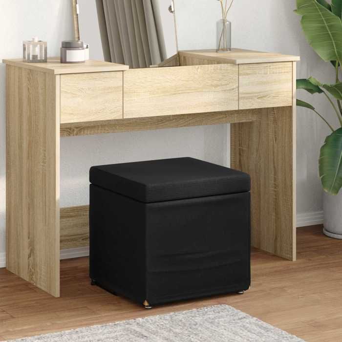 vidaXL Tabouret Noir 41 x 41 x 40 cm Tissu et bois stratifié 876745