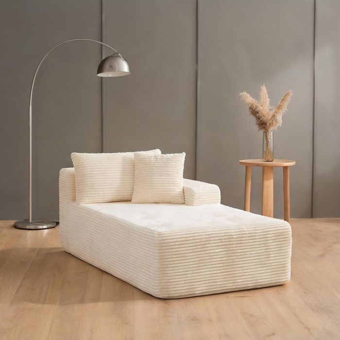 Canapé compressible modulaire en chenille beige-toned avec mousse haute résilience multifonction style moderne
