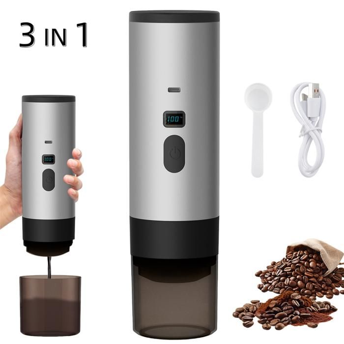 Machine à café à capsules portable Cafetière portable 3 en 1 petite capsule grande capsule café moulu tasse café 120 ml 15 bars