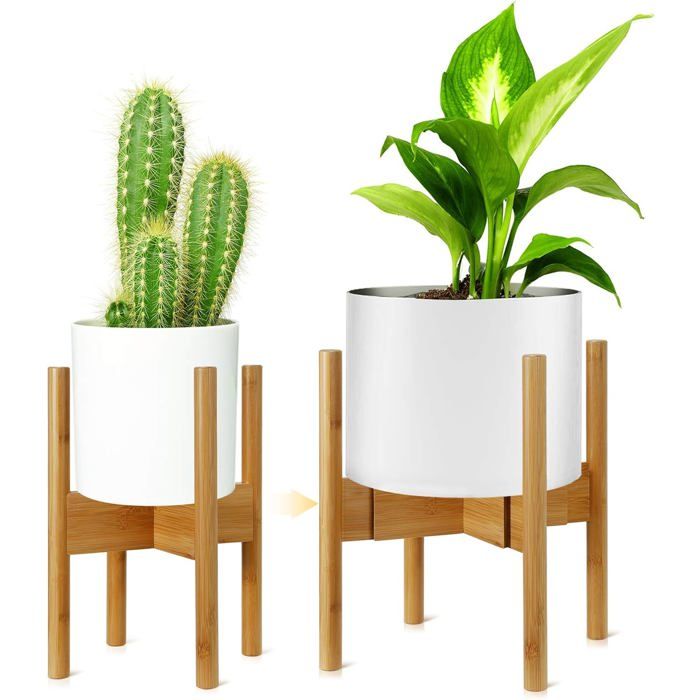 Support De Plantes Réglable Pour Pot De Fleurs En Bois Pour LIntérieur Et LExtérieur JusquÀ 21 5 À 31 5Cm 1 Paquet(Pot No[CA207]