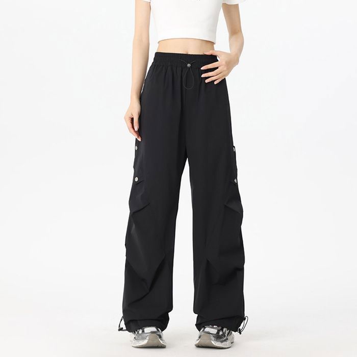 Pantalon de Randonnée Femme Imperméable Léger Séchage Rapide Pantalon Montagne Trekking Extérieur Avec Poches - Noir