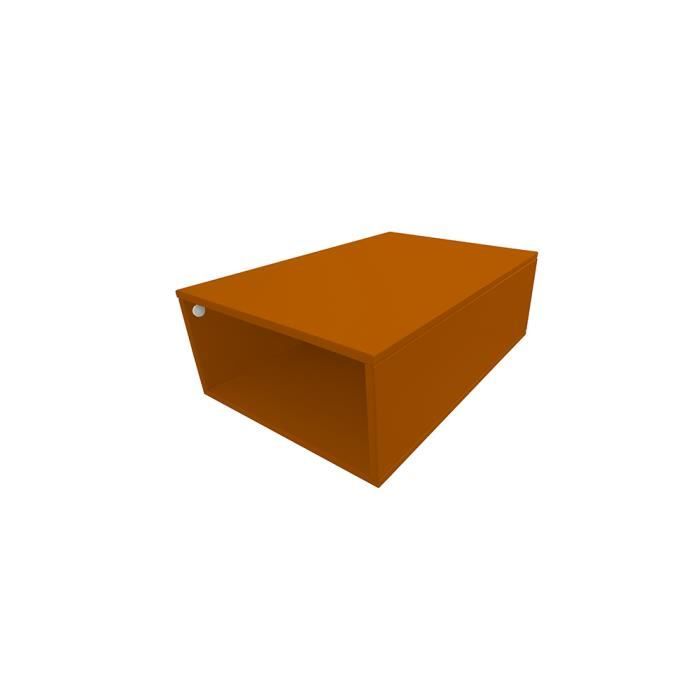 cube de rangement bois profondeur 75 cm - couleur - chocolat