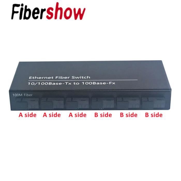 2 ports fibre optique et 4 port Ethernet RJ45 commutateur à fibres