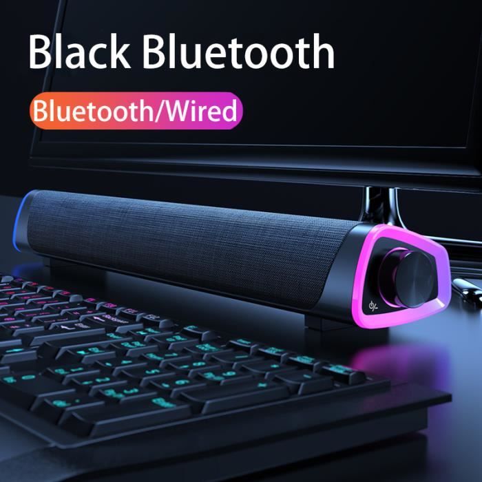 Wzzjkit Barre De Son TV Détachable 20W Petite Barre De Son Pour Système De Son Surround TV Barre De Son Haut-Parleurs Avec Connexion Bluetooth/AUX Pour PC/jeux/projecteurs