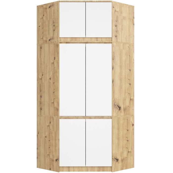 Armoire D'Angle En Bois – Meuble De Rangement Triangulaire Avec Étagères Pour Petit Espace Salon, Chambre Ou Entrée
