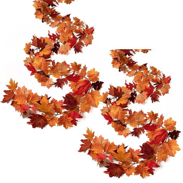 FLEUR SECHEE,A--Guirlande de feuilles'érable'automne 4m, décorations de