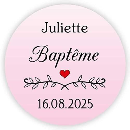 MameArt 50 STICKERS Autocollants Personnalisée Profession de Foi, Prénom et Date, 4cm Étiquettes Autocollants pour Profession de Foi Cadeaux Fête (Or 2