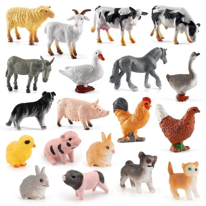 19 Pièces Mini Figurine Animaux de la Ferme,Jouet Réalistes en Animaux  Plastique,Ensemble de Jouets,Simulation Figurines d'animaux - Cdiscount  Jeux - Jouets