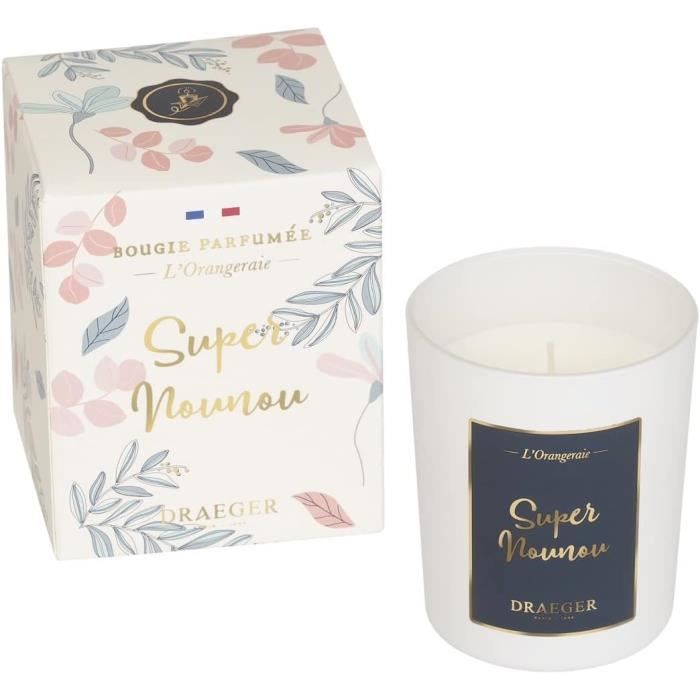 Bougie Blanche Super Nounou Parfum Fleur D'Oranger Idée Cadeau