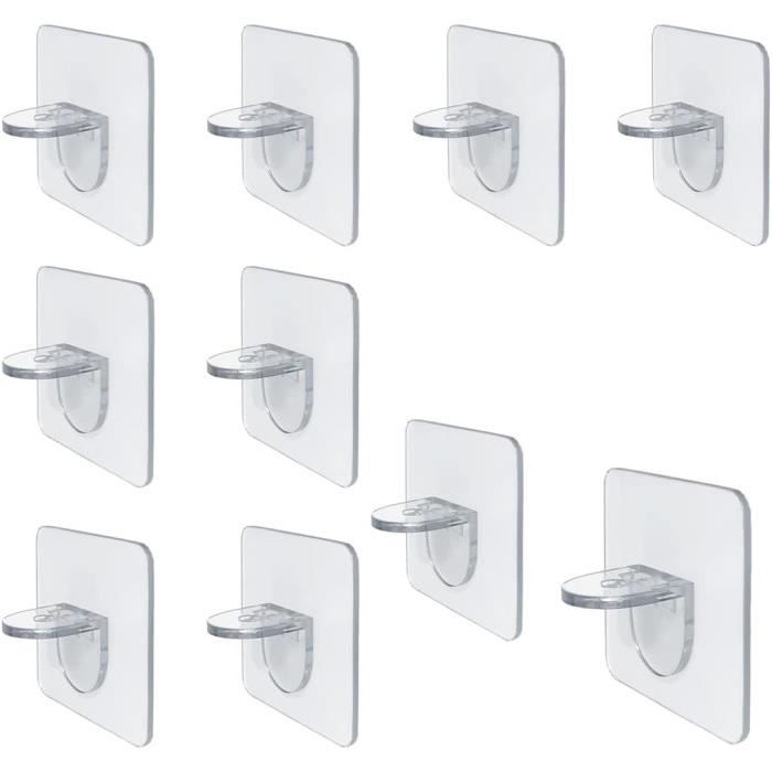 Étagère Murale Sans Percer 2 Pièces - Mini Tablette Adhésive Largeur 10 Cm, Support Déco Pour Plantes, Livres, Objets - Noir