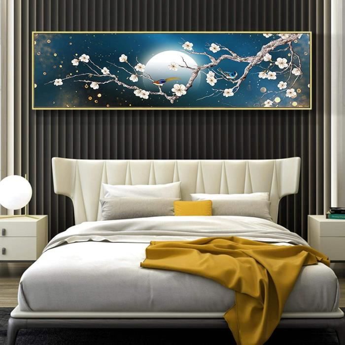 Pies Traditionnelles Chinoises Rose Fleur De Prunier Toile Peinture Affiche Nuit Lune Impression