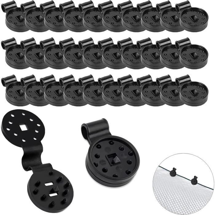 45 Clips De Fixation Pour Toile D'ombrage - Clips Plastique Anti-UV Avec œillet, Pour Filets, Clôtures, Parasols Jardin