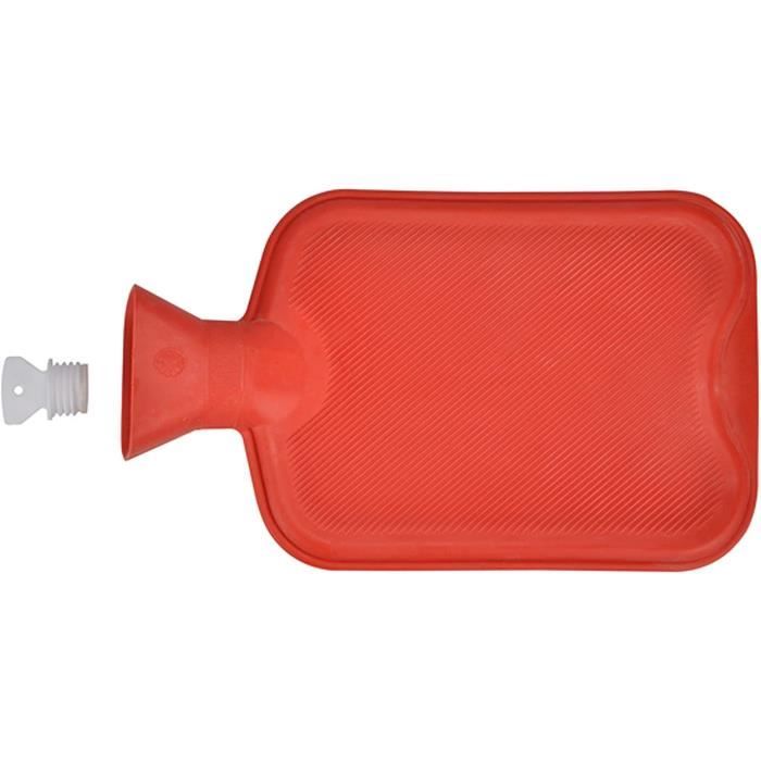 Bouillotte En Caoutchouc – Capacité 2 Litres – Couleur Rouge (aléatoire) – Neuf