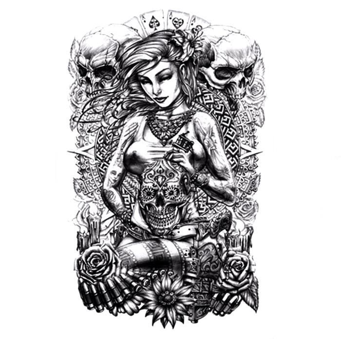 Tatouage Ephemere Tete De Mort Femme Des Morts Cdiscount Au Quotidien