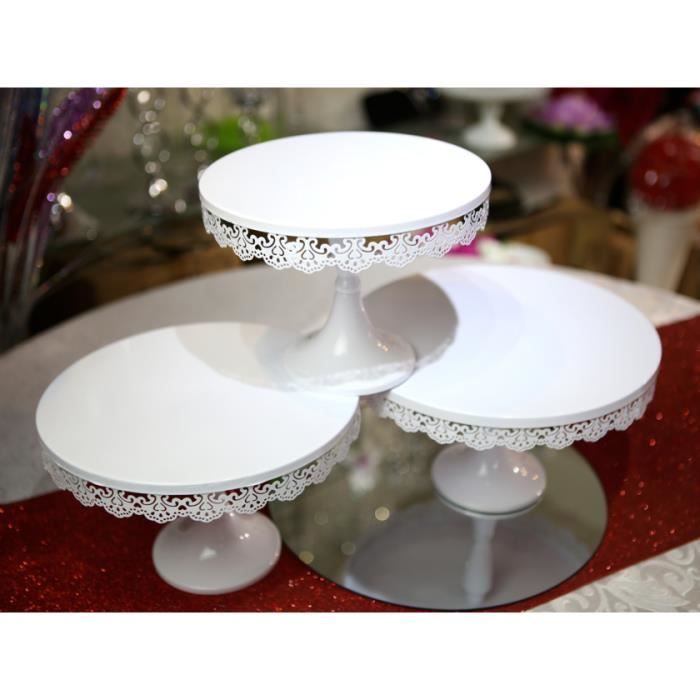 Lot De 3 Presentoirs Support A Gateau Mariage En Metal Pgt2 Cdiscount Maison