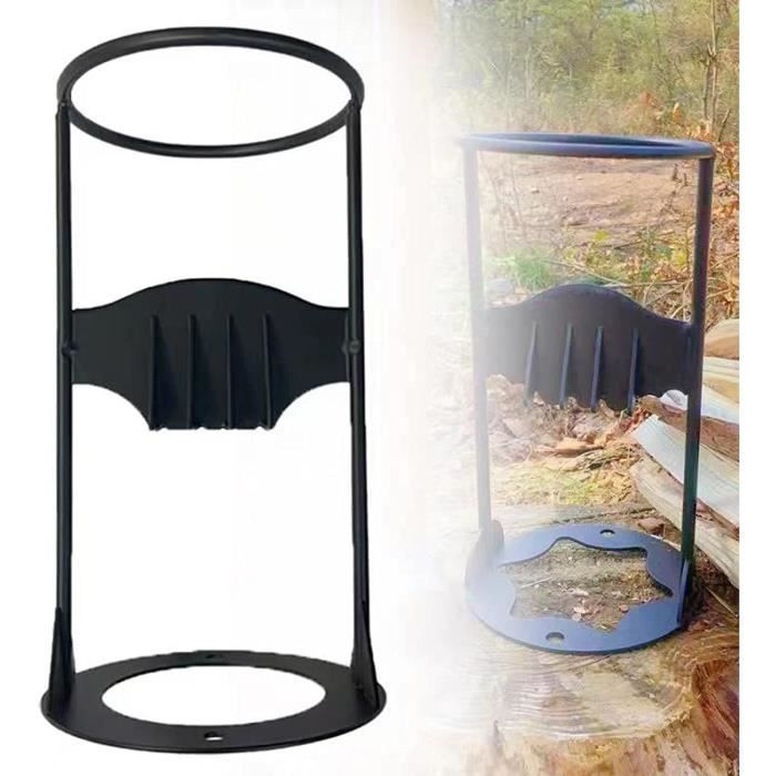 Fendeuse Manuelle De Bûches Orange - Outil Fendage Bois Avec Base Ronde Pour Cheminée Et Camping