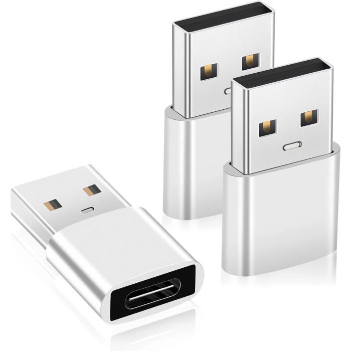Lot de 2 Adaptateur USB C Femelle vers USB A Mâle compatible chargeur  secteur-Ordinateur vers USB-C Samsung Noir - Yuan Yuan - Cdiscount  Téléphonie