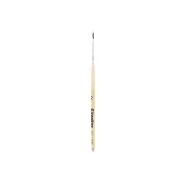 Pinceau Cléopâtre N°18 Petit - Bois FSC, Vernis Protecteur, Couleur Gris