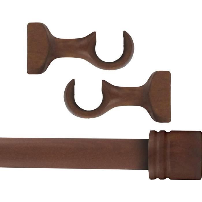 Tringle à Rideaux En Bois MadeInNature - Ø28mm - Kit Complet Avec Supports - Longueur Et Couleur Au Choix (Naturel, 1.50m)