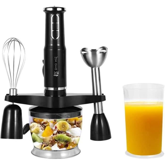 Mixeur Plongeant Électrique Rechargeable - Avec Accessoires Pour Fouetter, Hacher, Mixer - 23W, Batterie 800mAh - Idéal Pour Sauces Et Préparations - 2