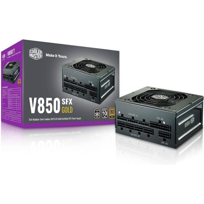 COOLER MASTER V850 SFX Gold - Alimentation 850W SFX - 100% modulaire (Certifiée 80 Plus GOLD Garantie 10 ans)