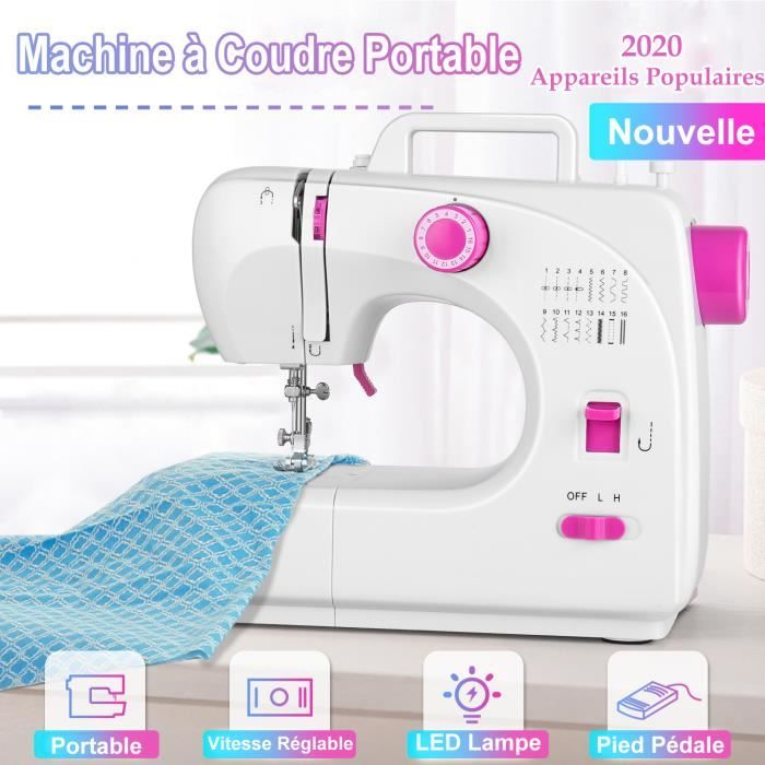 Électrique Machine à Coudre Portable de Multifonction avec pédale, 12  Points Fil Différents, Machine à Coudre pour Débutants - Cdiscount  Electroménager