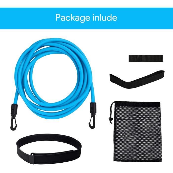 Résistance à la natation élastique, piscine élastique de natation réglable 4M, entraînement de ceinture de natation, élasticité de n
