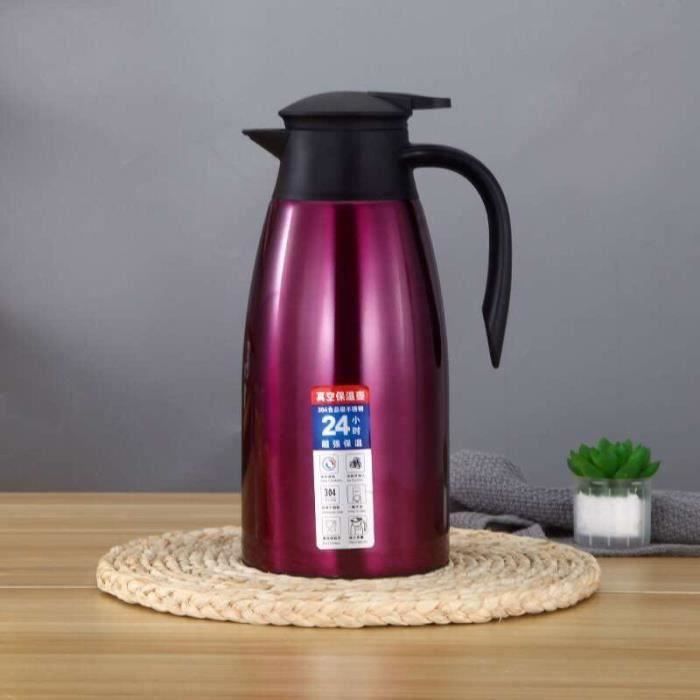 Thermos 2L En Acier Inoxydable 304 - Isolation 24h Pour Eau Chaude Et Froide, Bureau, Restaurant