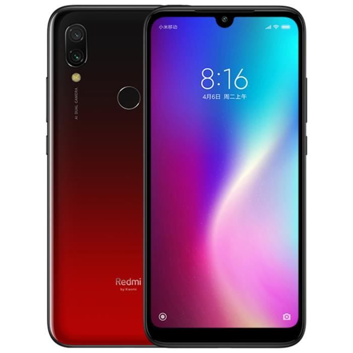 Achat T&eacute;l&eacute;phone portable XiaoMi Redmi 7（4+64G）Double carte Bluetooth 5.0 Résolution d'affichage 1520X720 Charme nuit rouge pas cher