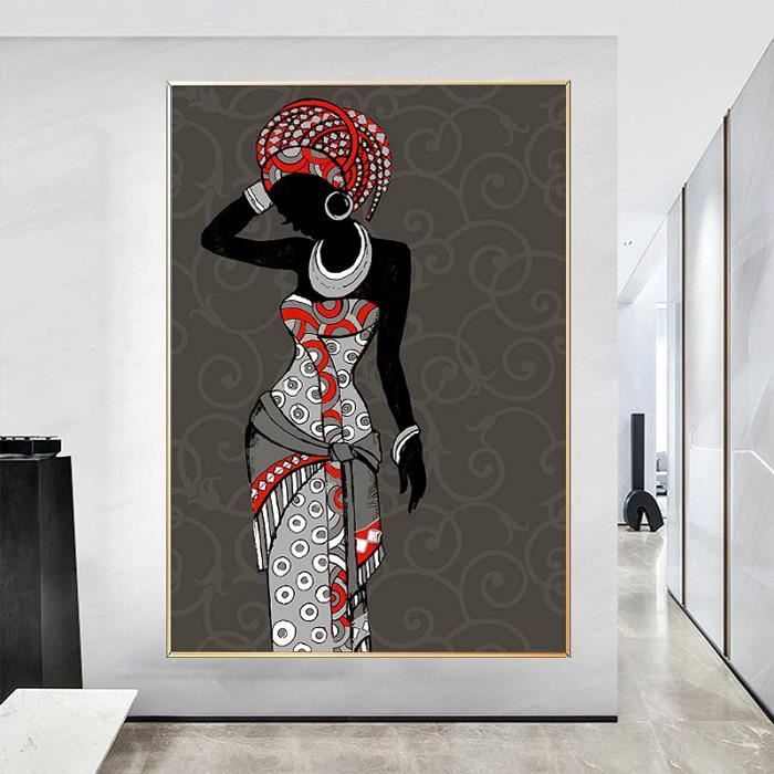GYJDD Tableau Murale Peintures Femme Or Noir Toile Tableau Art Mural  Affiches et africaines Tableaux murales Horizontales scandinaves pour la  Decoration de la chambre50x100cm sans Cadre : : Cuisine et Maison