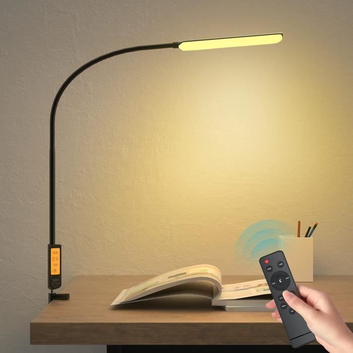 Lampe de Bureau LED à Pince Bras Flexible 5 Couleur Modes 5